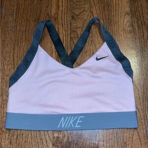 Nike Pink Sports Bra with Gray Elastic Band